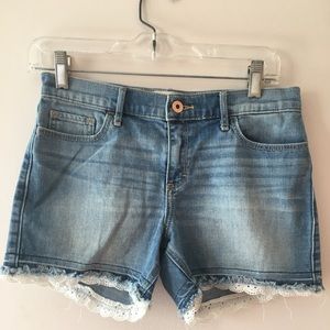 Abercrombie Kids Girl’s Denim Midi Shorts